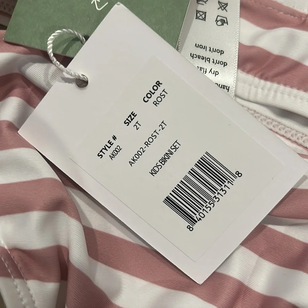 NWT Andie Swim Youth Kids Striped Bikini Set